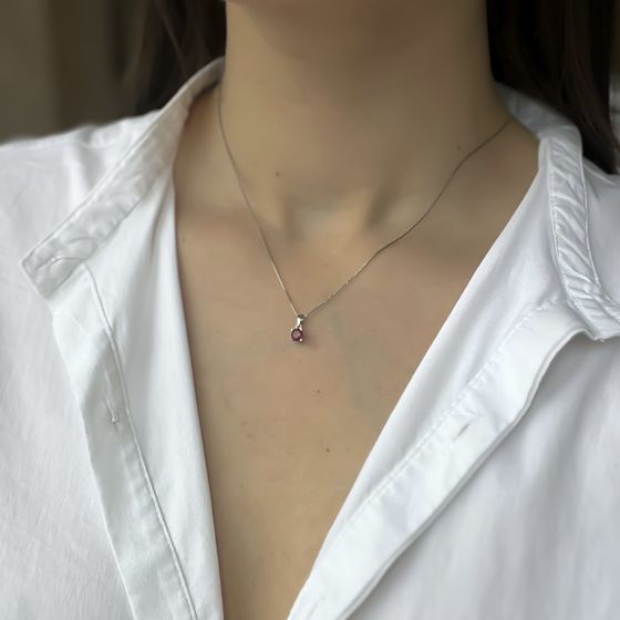 Срібна підвіска з рубіном 0.963ct