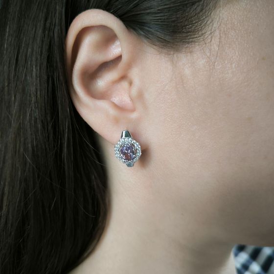 Silver earrings with amethyst 2.998ct
