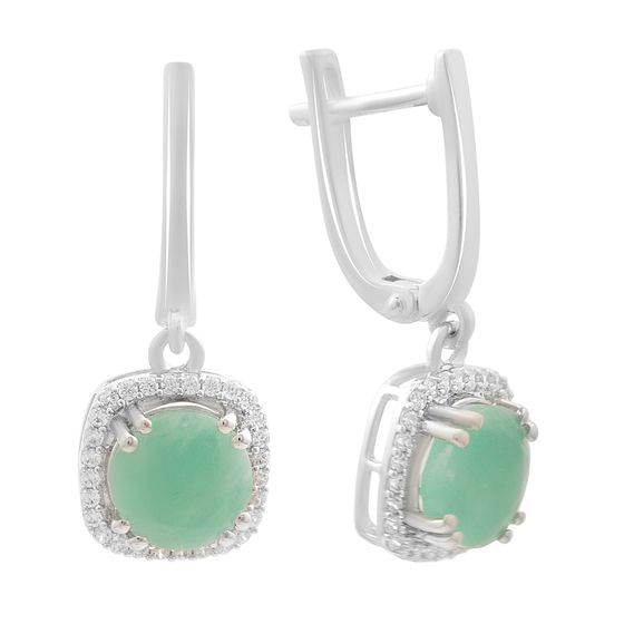 Срібні сережки зі смарагдом 4.278ct