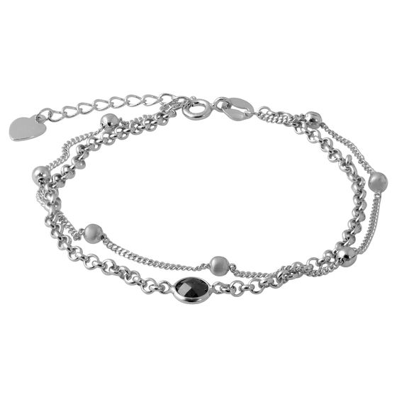 Silver bracelet with phianites