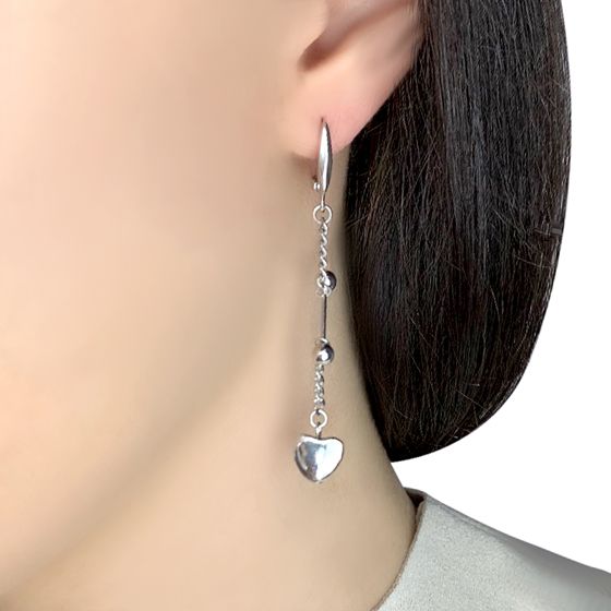 Silver earrings without stones