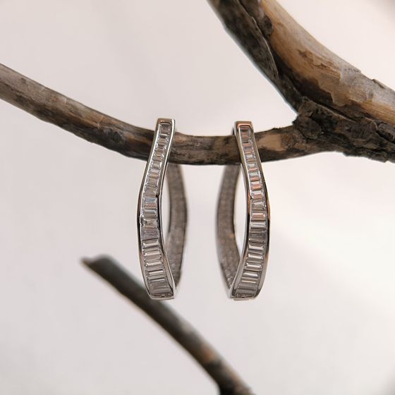Silver Earrings with Fianites
