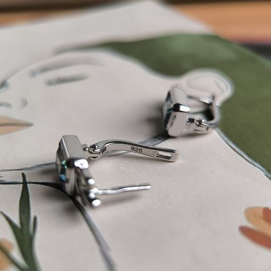 Срібні сережки з містик топазом 2.733ct