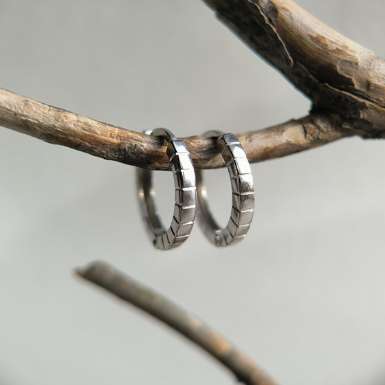 Silver earrings without stones