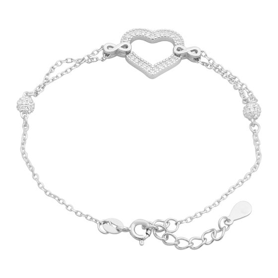 Silver bracelet with phianites