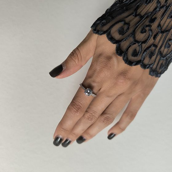 Silver Ring with Fianites