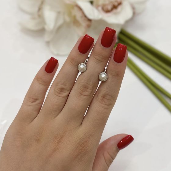 Срібні сережки з перлами