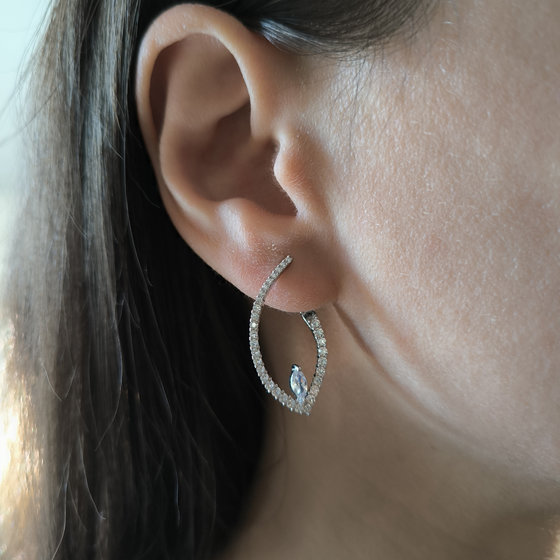 Silver earrings with Phianites