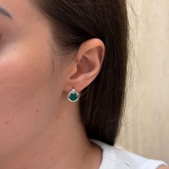 Срібні сережки з агатом 3.575ct