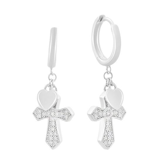 Срібні сережки з фіанітами, перламутром