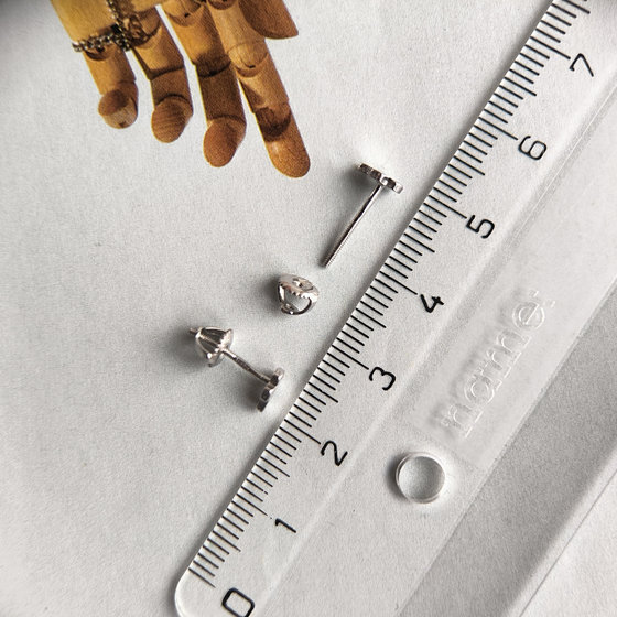 Silver earrings without stones