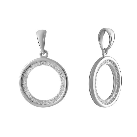 Silver pendant with phianites
