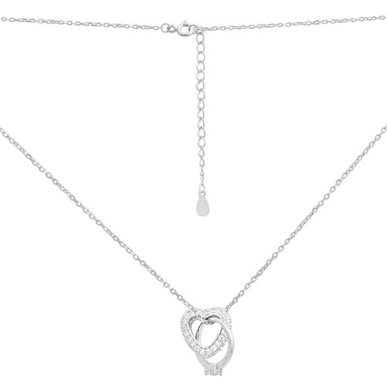 Silver necklace with phianites