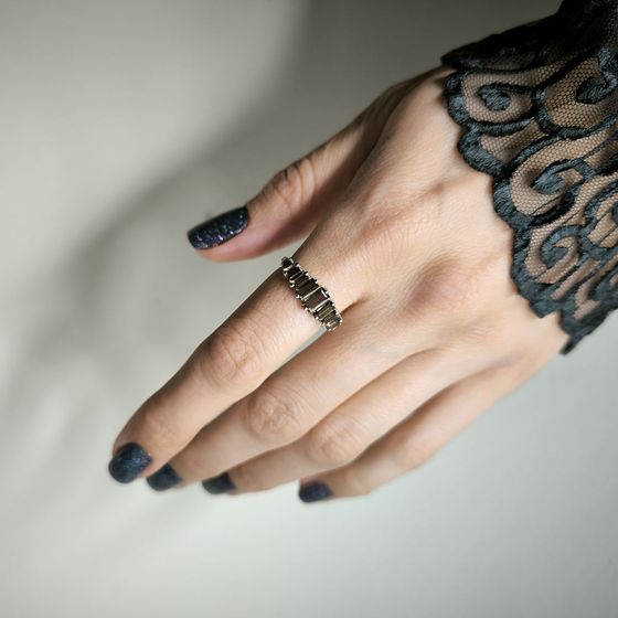 Серебряное кольцо с раухтопазом (дымчатым кварцем) 1.342ct