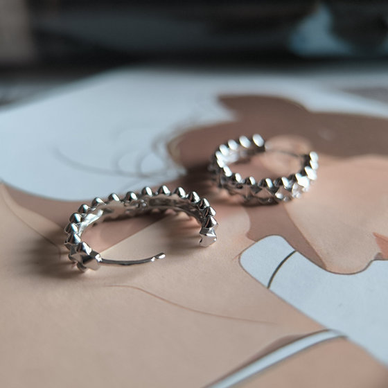 Silver earrings without stones