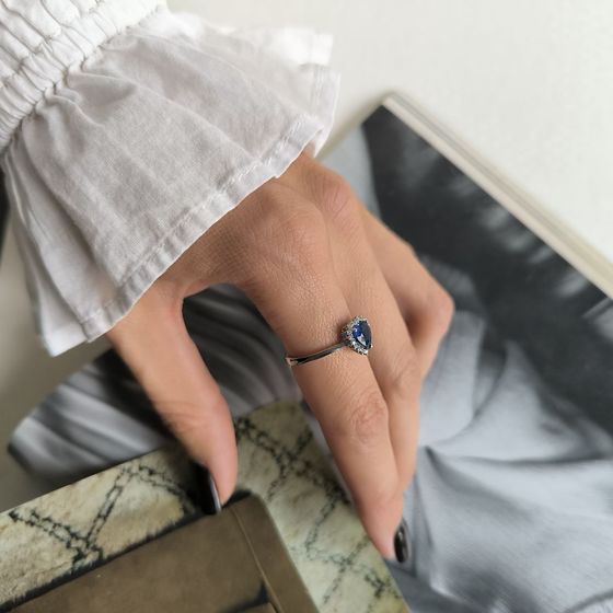 Серебряное кольцо с сапфиром nano 0.853ct