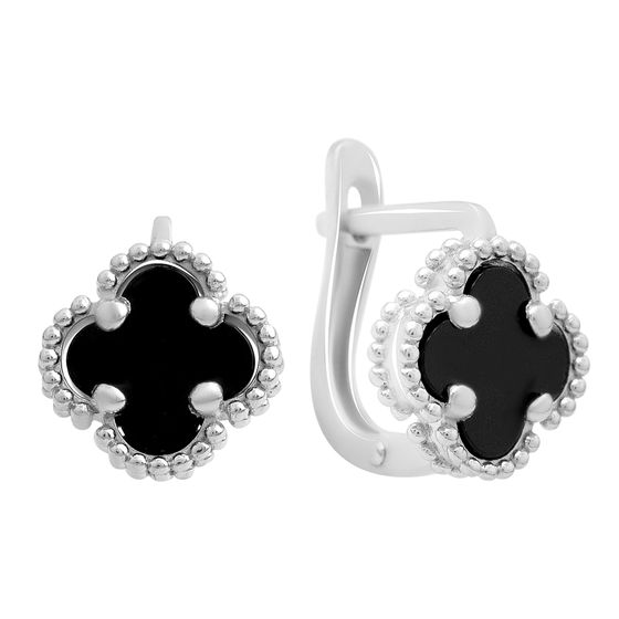 Silver earrings with onyx