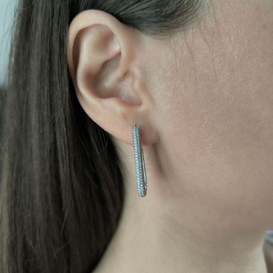 Срібні сережки з фіанітами