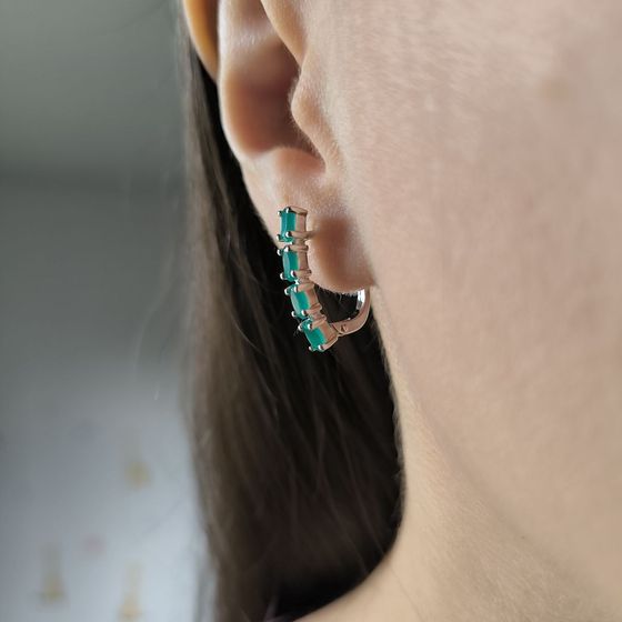 Серебряные серьги с агатом