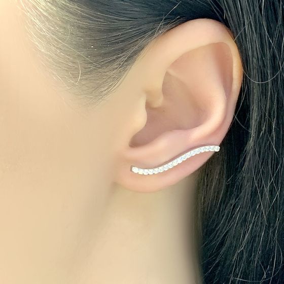 Срібні сережки з фіанітами