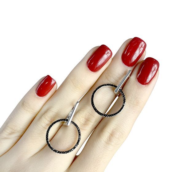 Silver Earrings with Fianites