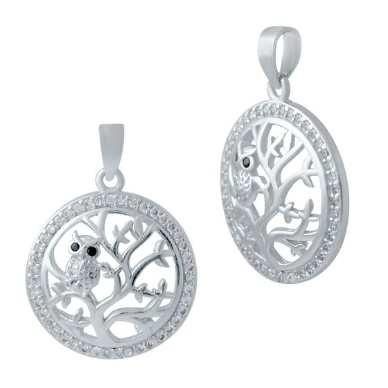 Silver pendant with phianites