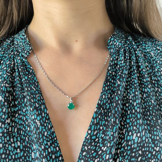Серебряная подвеска с агатом 1.737ct