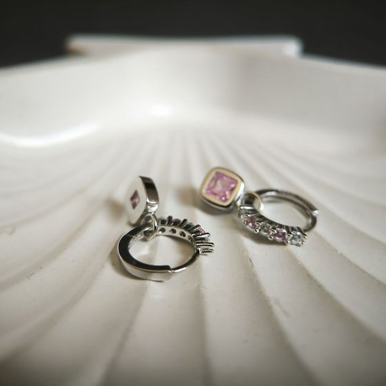 Silver Earrings with Fianites