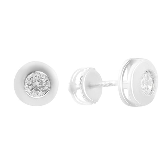 Silver Earrings with Fianites