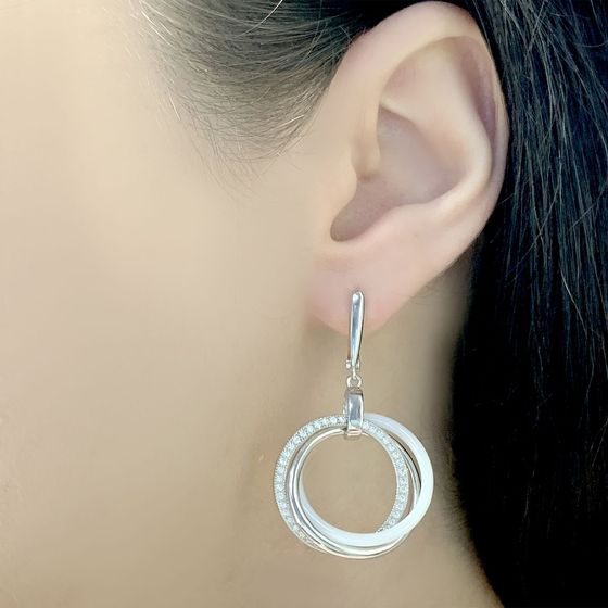 Срібні сережки з керамікою