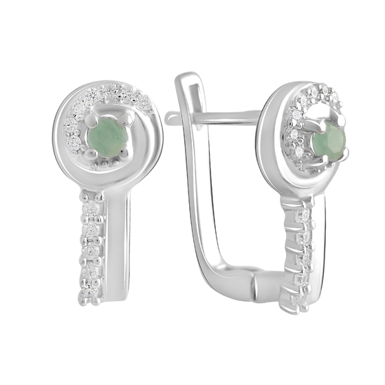Срібні сережки зі смарагдом 0.19ct