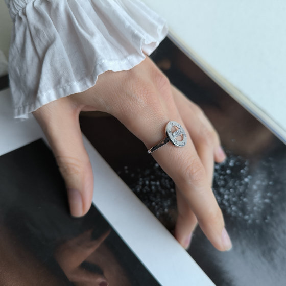 Silver ring with 0.14ct fianites