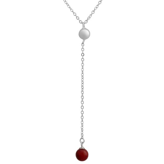 Silver necklace with coral