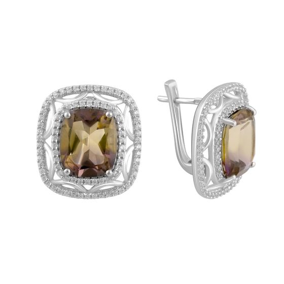 Срібні сережки з аметрином nano 8.45ct