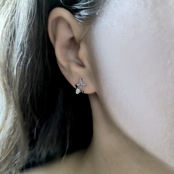 Срібні сережки з фіанітами