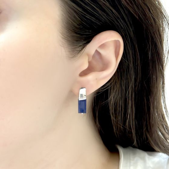 Срібні сережки з сапфіром 6.46ct