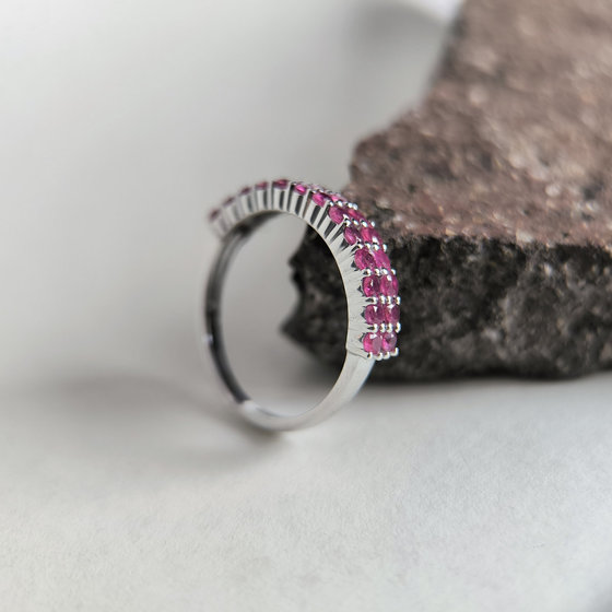 Silver ring with ruby