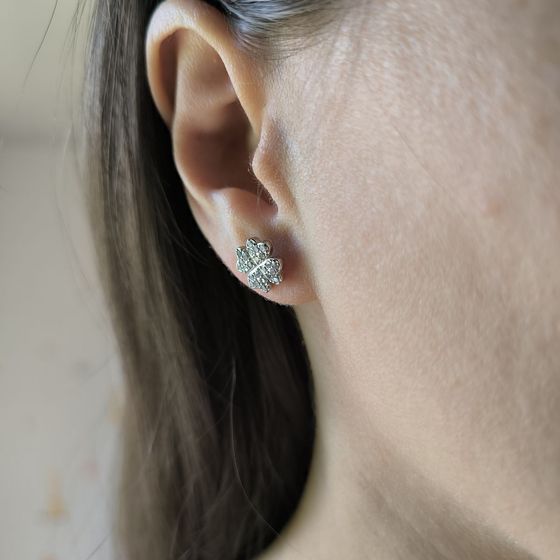 Срібні сережки з фіанітами