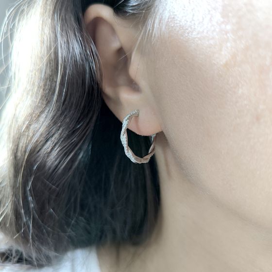 Silver Earrings with Fianites