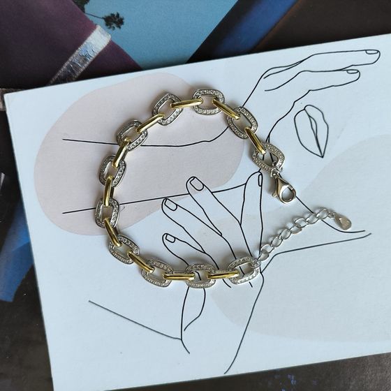 Срібний браслет з фіанітами