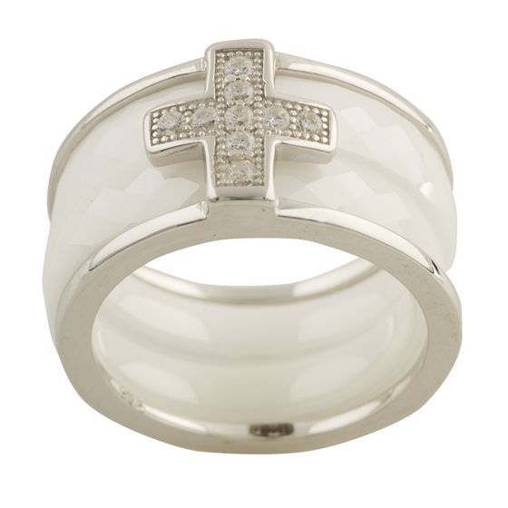 Silver ring with ceramics