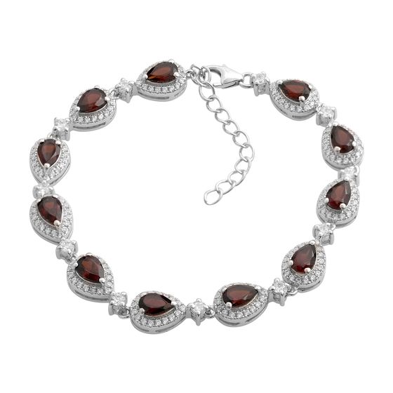 Срібний браслет з гранатом 8.751ct