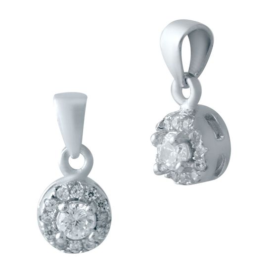 Silver pendant with phianites