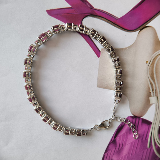 Срібний браслет з рубіном 10,845 карат