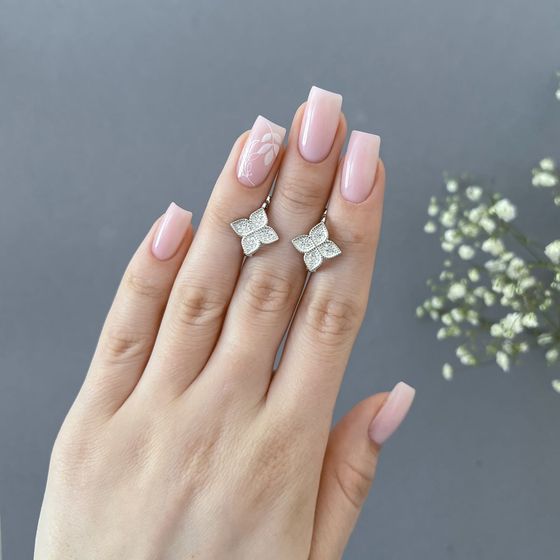 Срібні сережки з фіанітами