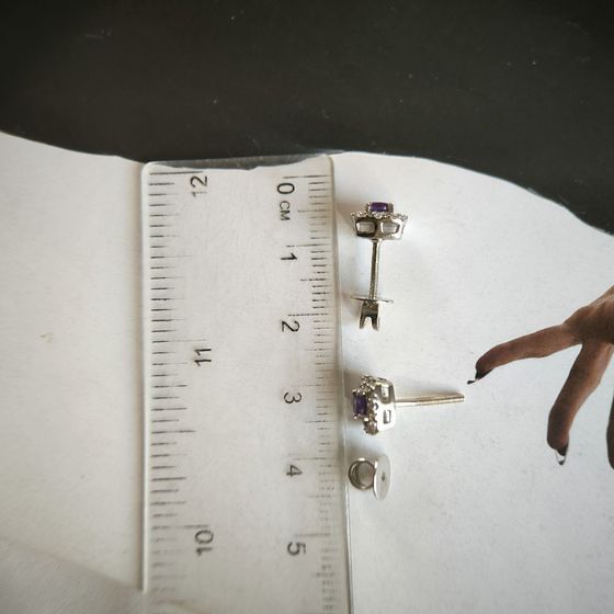 Срібні сережки з аметистом 0.732ct