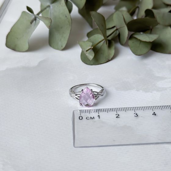 Серебряное кольцо с морганитом nano 2.913ct