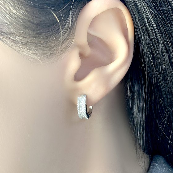 Silver Earrings with Fianites
