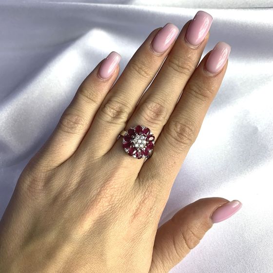 Срібна каблучка з рубіном 3.97ct