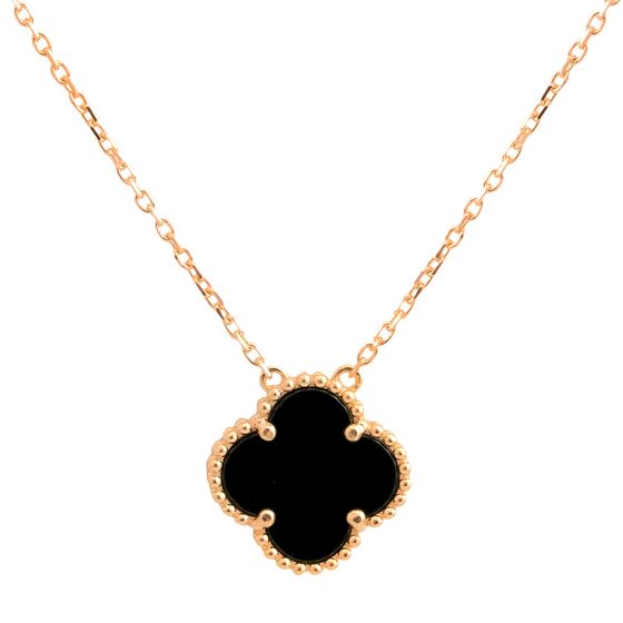 Gold necklace with onyx